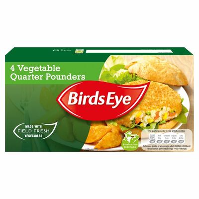 Birds Eye Veggie Quarter Pounders 4 Pack 454g