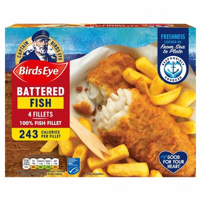 Birds Eye Fish Fillets In Batter 4 Pack 400g