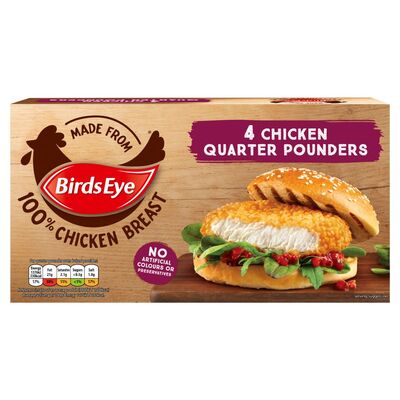 Birds Eye Chicken Quarter Pounders 4 Pack 454g