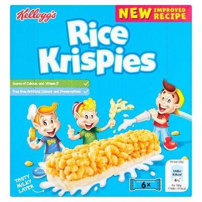 KELLOGG'S CEREAL & MILK BAR RICE KRISPIES 6 PACK 120G