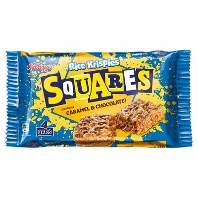 KELLOGG'S RICE KRISPIES SQUARES CARAMEL CHOCOLATE 4 PACK 144G
