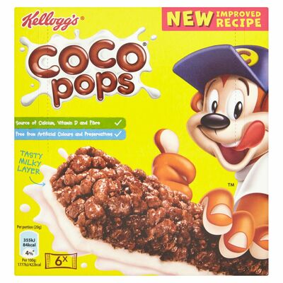 KELLOGG'S CEREAL & MILK BARS 6PCE COCO POPS 120G