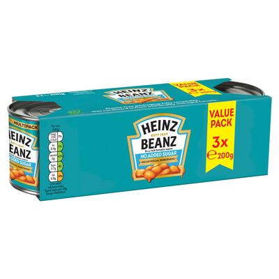 Heinz Beanz No Sugar Added 3 Pack 200g