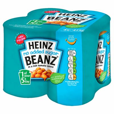 Heinz Baked Beanz No Added Sugar 4 Pack 415g