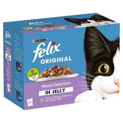 Felix Original Mix Selection In Jelly Cat Food 12 Pack 100g