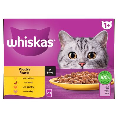 Whiskas Core 1+ Poultry Gravy Selection 12 Pack 1.2kg