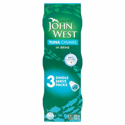 John West Tuna Chunks In Brine 3 Pack 80g