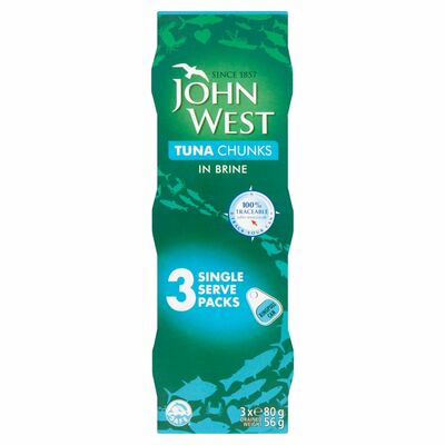 John West Tuna Chunks In Brine 3 Pack 24g