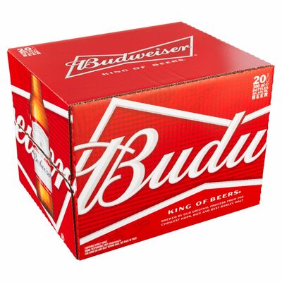 Budweiser Lager Bottles 20 Pack 300ml