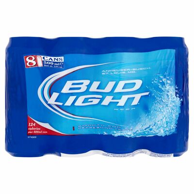 BUD LIGHT CAN PACK 8 X 500ML
