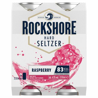 Rockshore Seltzer Raspberry Can Pack 4 x 330ml