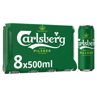 Carlsberg Lager Can Pack 8 x 500ml