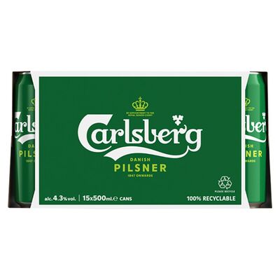 Carlsberg Danish Pilsner Lager Cans Pack 15 x 500ml