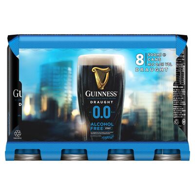 Guinness Draught 0.0% Can Pack 8 x 500ml