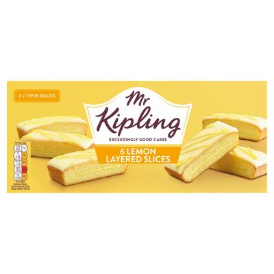 Mr Kipling Lemon Layered Slices 6 Pack 202g