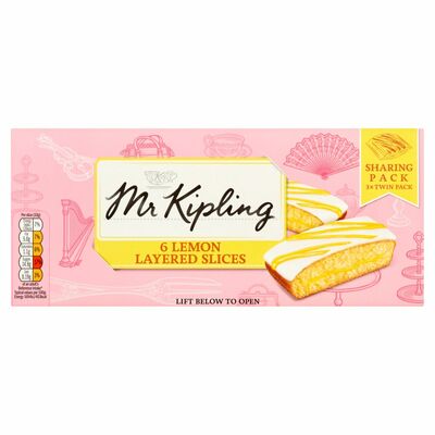 Mr Kipling Lemon Layered Slices 6 Pack 202g