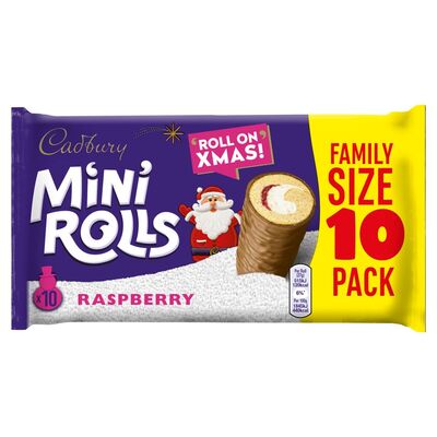 Cadbury Raspberry Mini Rolls 10 Pack 275g