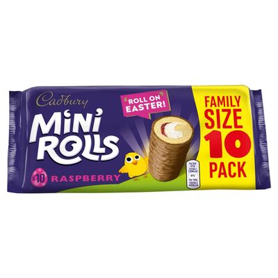 Cadbury Raspberry Mini Rolls 10 Pack 275g