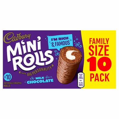 Cadbury Chocolate Mini Rolls 10 Pack 265g