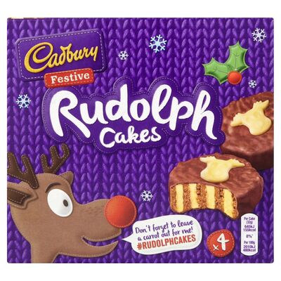 Cadbury Reindeer Cakes 4 Pack 135g