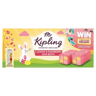 Mr Kipling Lemon & Raspberry Mini Battenberg 5 Pack 166g