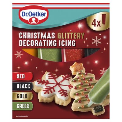 Dr.Oetker Christmas Glittery Decorating Icing 4 Pack 19g