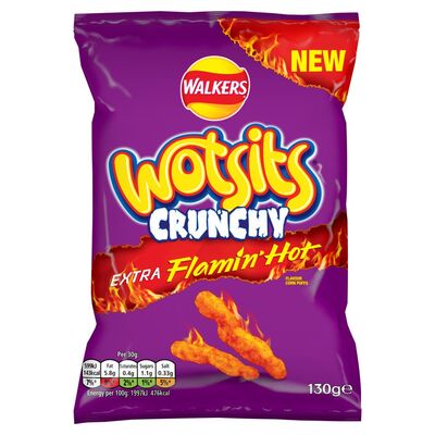 Walkers Wotsits Crunchy Extra Flamin Hot 130g