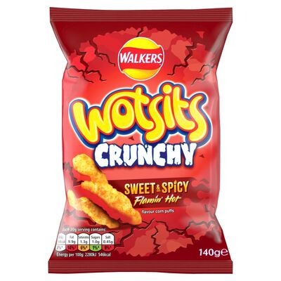 Walkers Wotsits Crunchy Flamin Hot 140g