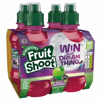 Robinsons Fruit Shoot Blackcurrent & Apple No Added Sugar MultIPAck 4 x 200ml