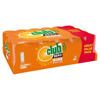 CLUB ZERO ORGANGE CAN PACK 24 X 330ML