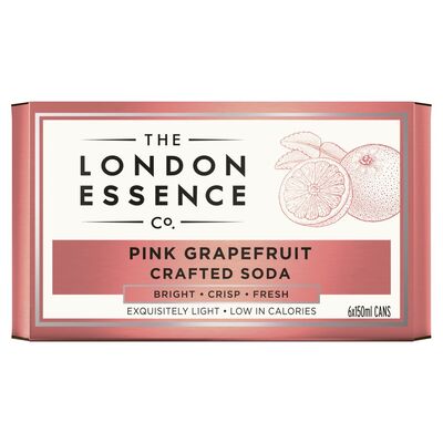 London Essence Co Pink Grapefruit Soda Can 6 Pack 150ml