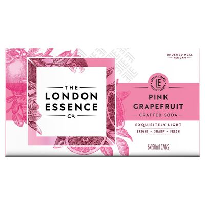 London Ess Pink Grapefruit Soda Can Pack 6 x 150ml