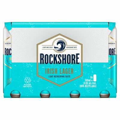 ROCKSHORE LAGER CAN PACK 8 X 500ML