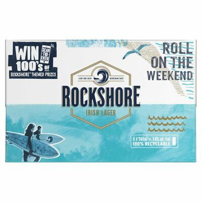 ROCKSHORE LAGER CAN PACK 8 X 500ML