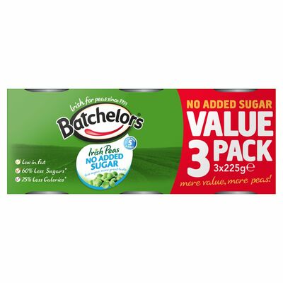 Batchelors No Added Sugar Peas 3 Pack 225g