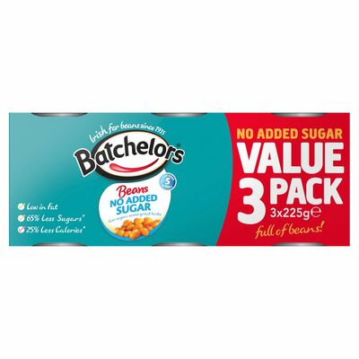 Batchelors No Added Sugar Baked Beans 3 Pack 225g 