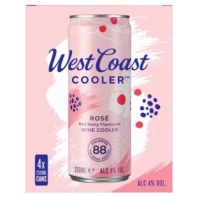 West Coast Cooler Rose Can 4 Pack 250ml