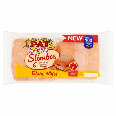 Pat The Baker Plain White Slimbos 6 Pack 230g