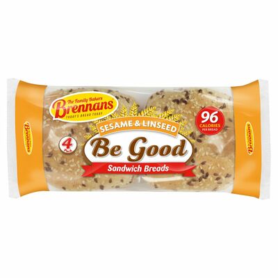 Brennans Sesame & Linseed Sandwich Breads 4 Pack 160g