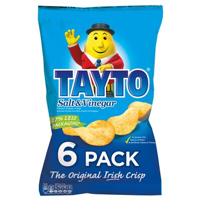 Tayto Salt & Vinegar 6 pack 150g 