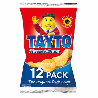 Tayto Cheese & Onion Crisps 12 Pack 300g