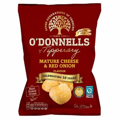 O'DONNELLS CHEESE & ONION CRISPS SHARING BAG 125G