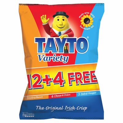 Tayto Assorted 12 Pack + 4 Free 400g