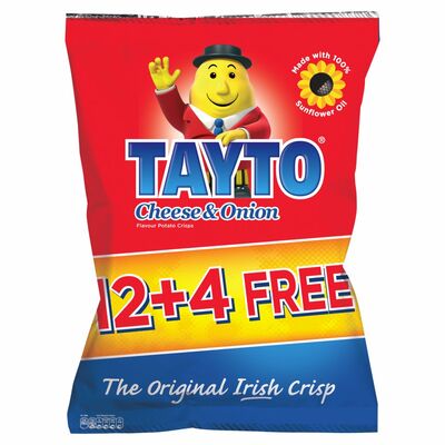 Tayto Cheese & Onion 12 Pack + 4 Free 400g