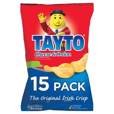 Tayto Cheese & Onion Crisps 15 Pack 375g