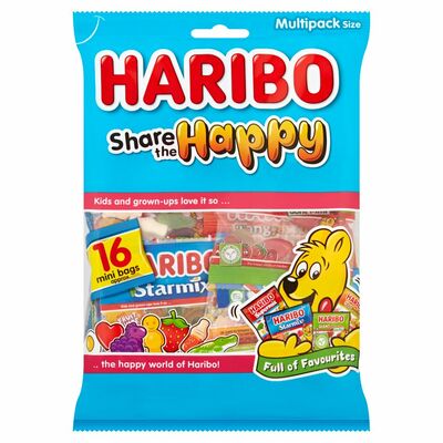 Haribo Share The Happy Bag Mini Bags 16 Pack 256g