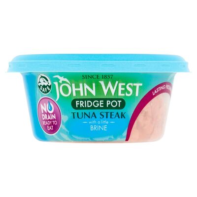 John West No Drain Fridge Pot Tuna Steak In Brine 110g