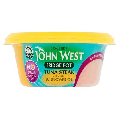 John West No Drain Fridge Pot Tuna Steak In Sunflower Oil 110g