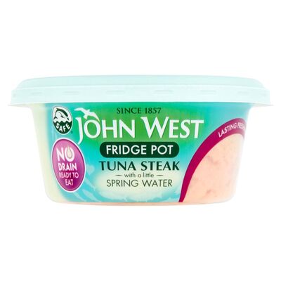 John West No Drain Fridge Pot Tuna Steak In Springwater 110g