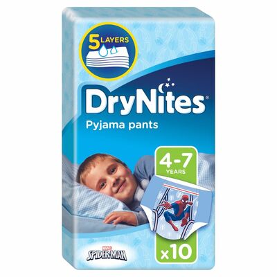Huggies Drynites Pyjama Pants Boy 4-7 Years  10pce